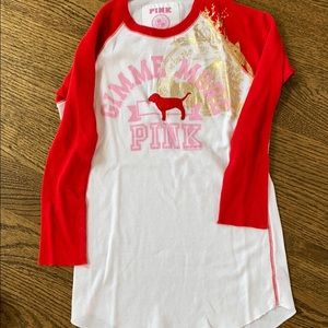 Pink Victoria secret thermal tee size xs